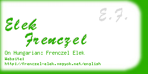 elek frenczel business card